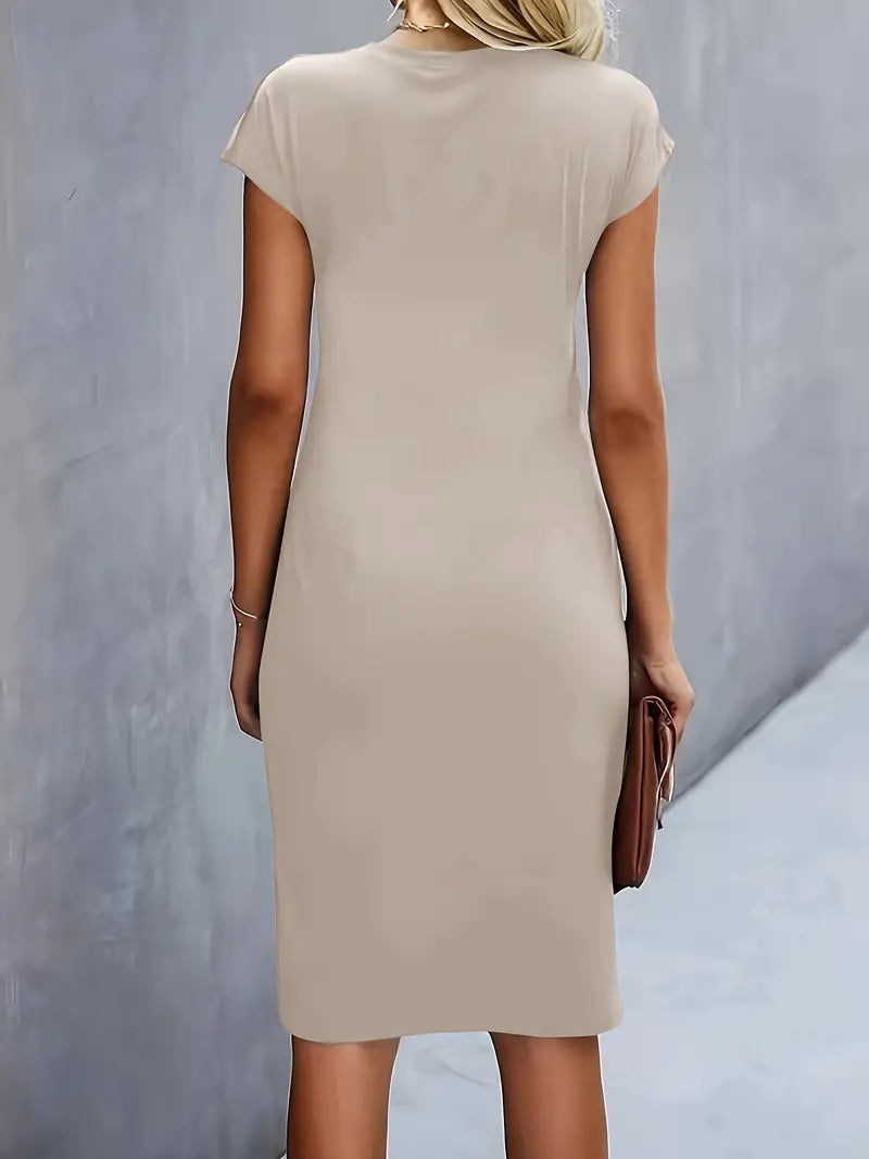Robe midi élégante | Look chic de bureau et soirées