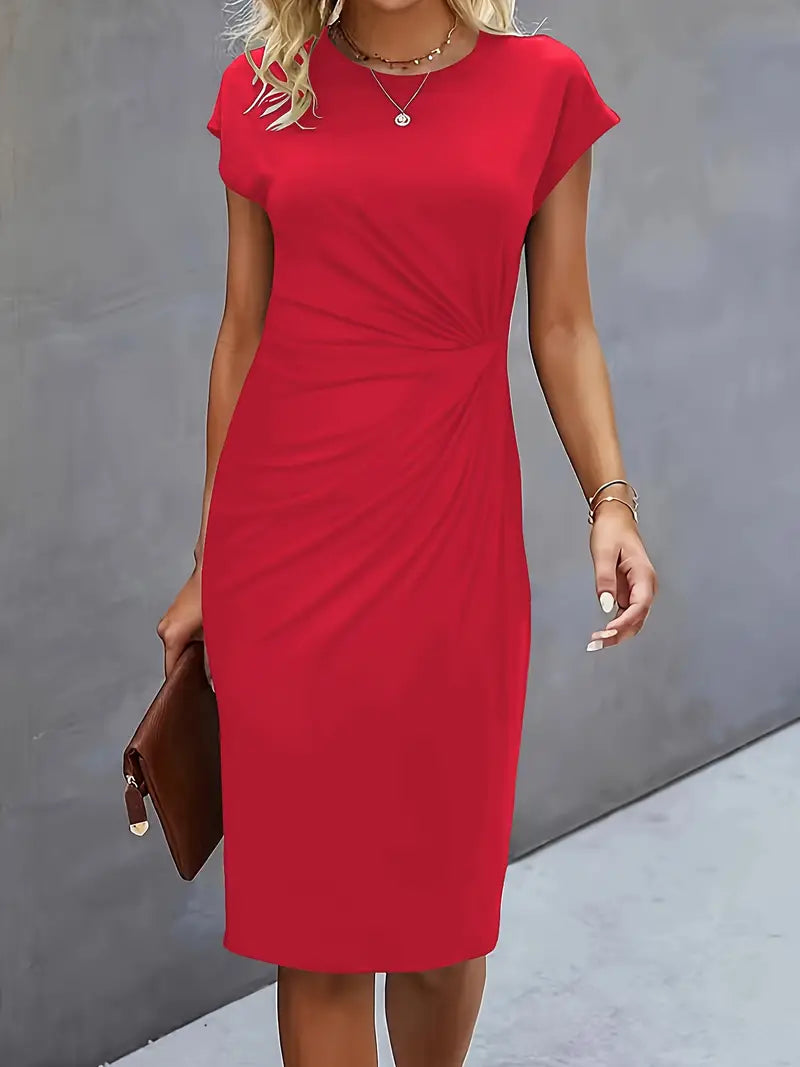 Robe midi élégante | Look chic de bureau et soirées