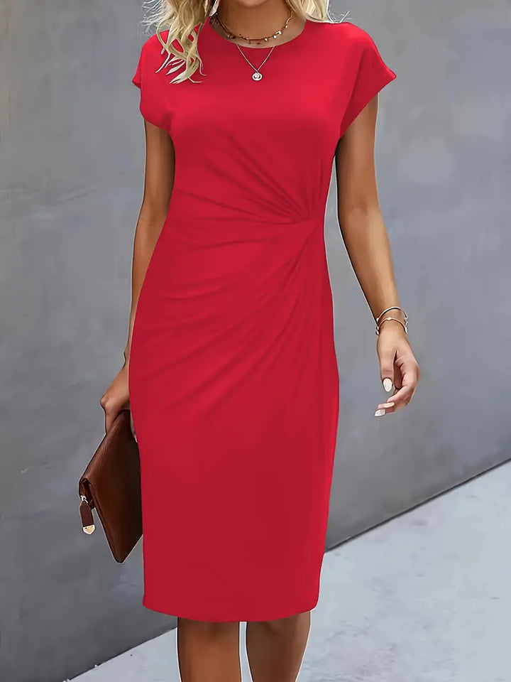 Robe midi élégante | Look chic de bureau et soirées