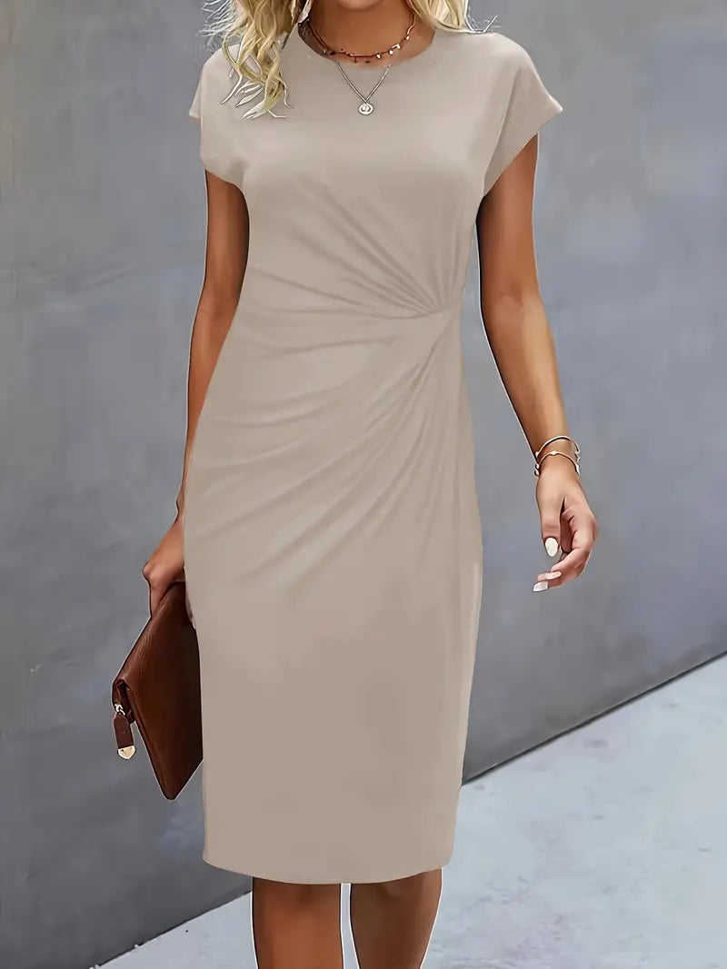 Robe midi élégante | Look chic de bureau et soirées