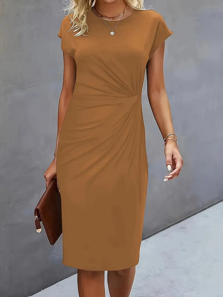 Robe midi élégante | Look chic de bureau et soirées