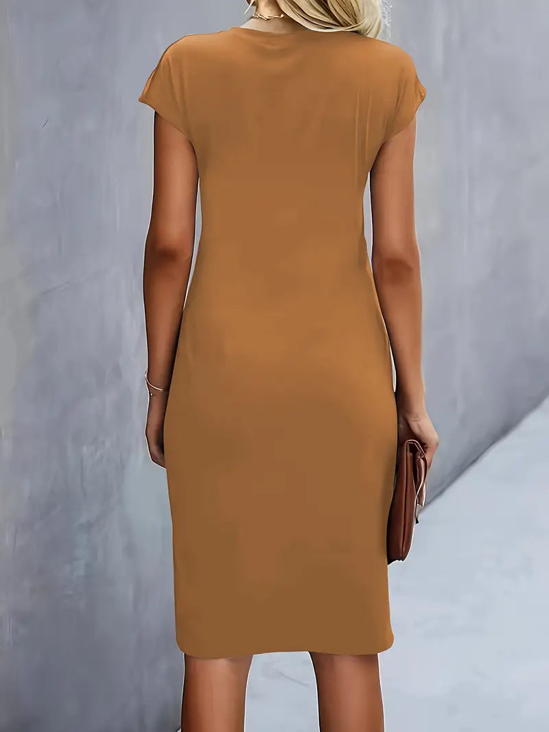 Robe midi élégante | Look chic de bureau et soirées