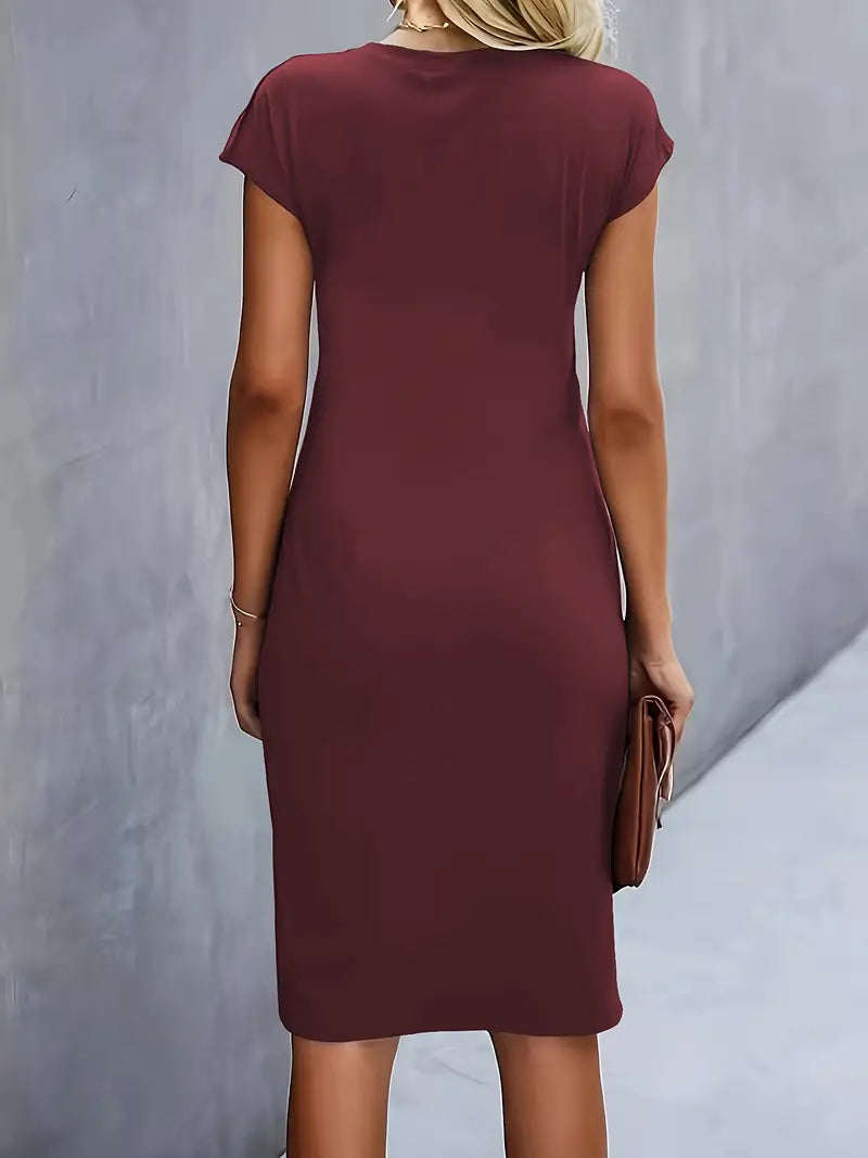 Robe midi élégante | Look chic de bureau et soirées