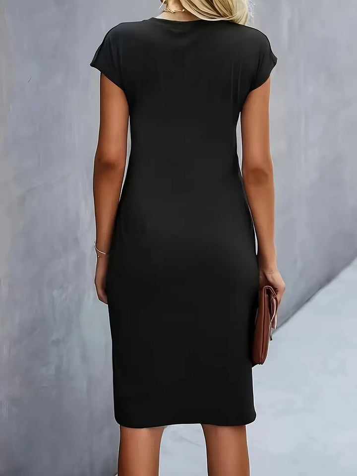 Robe midi élégante | Look chic de bureau et soirées