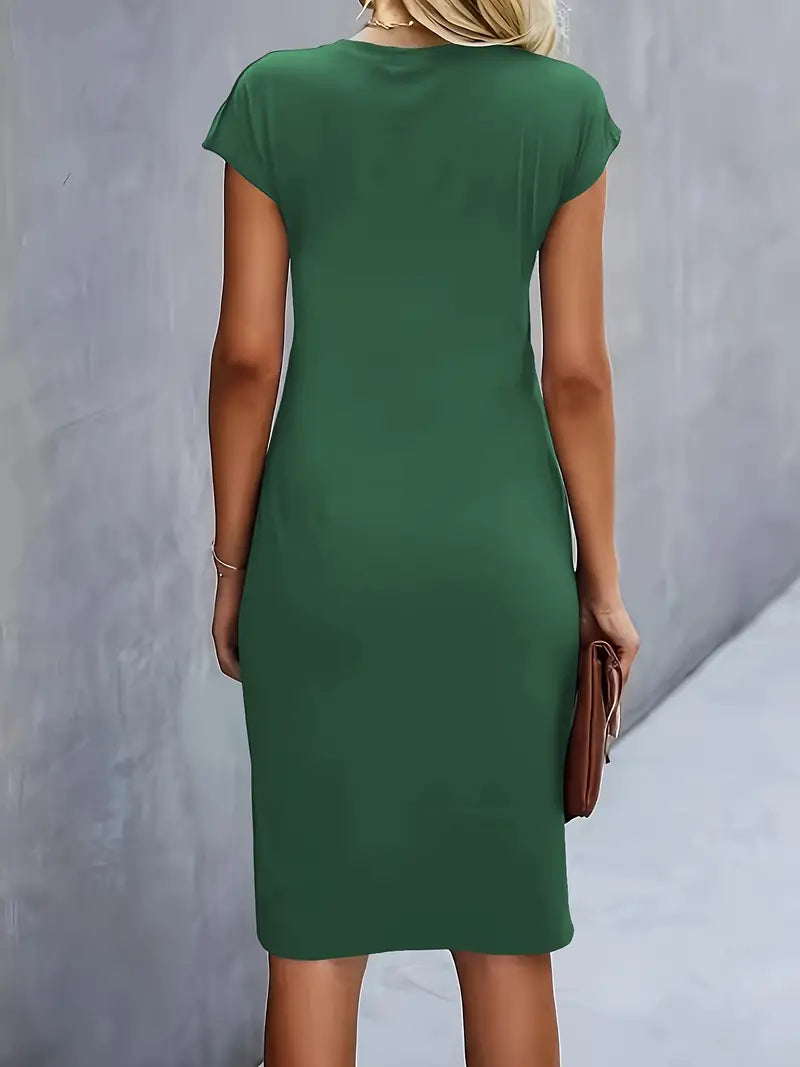 Robe midi élégante | Look chic de bureau et soirées