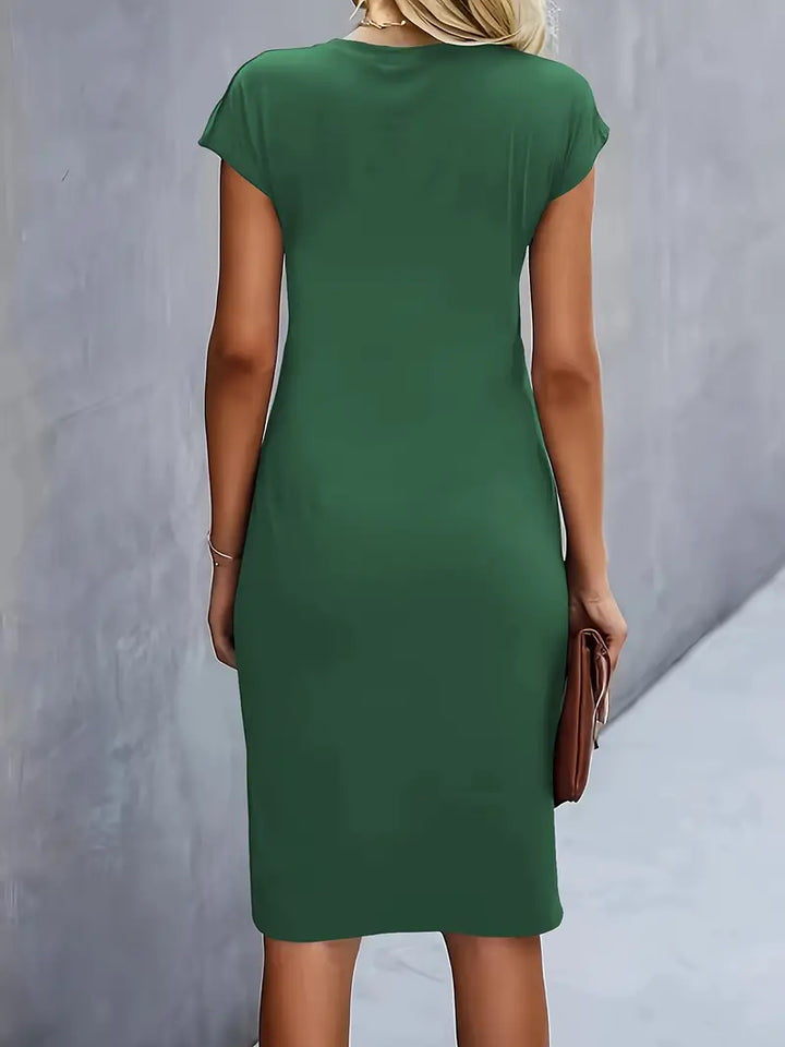 Robe midi élégante | Look chic de bureau et soirées
