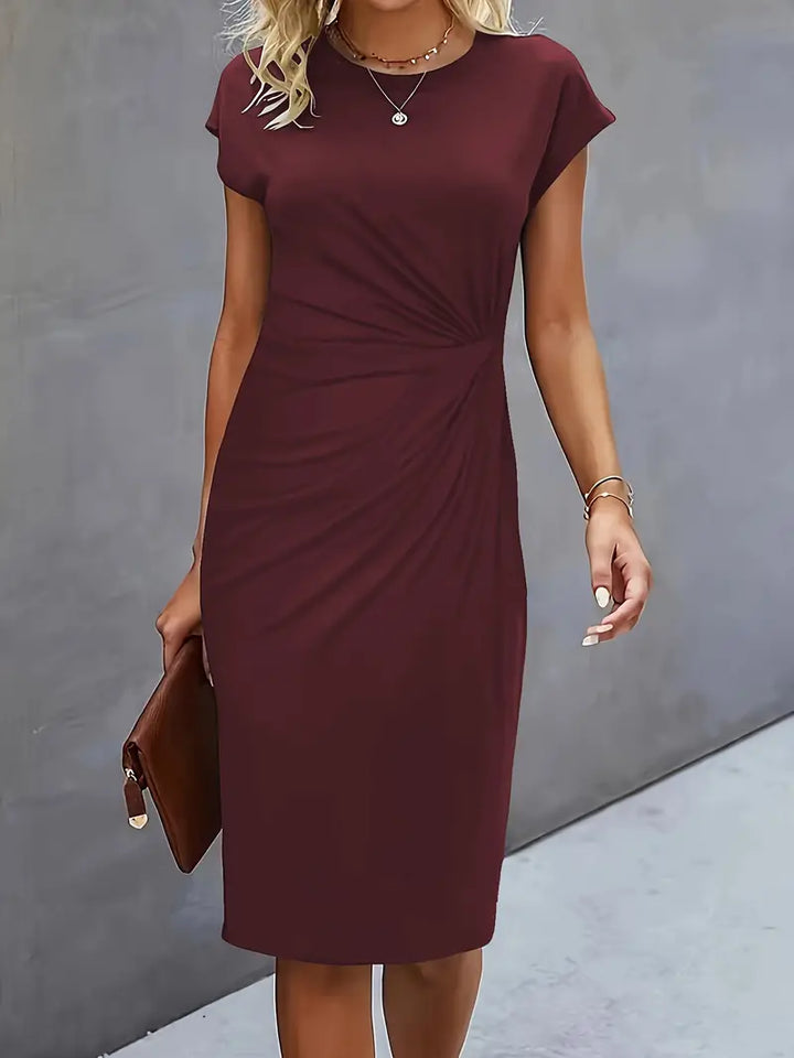 Robe midi élégante | Look chic de bureau et soirées
