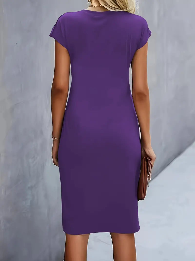 Robe midi élégante | Look chic de bureau et soirées