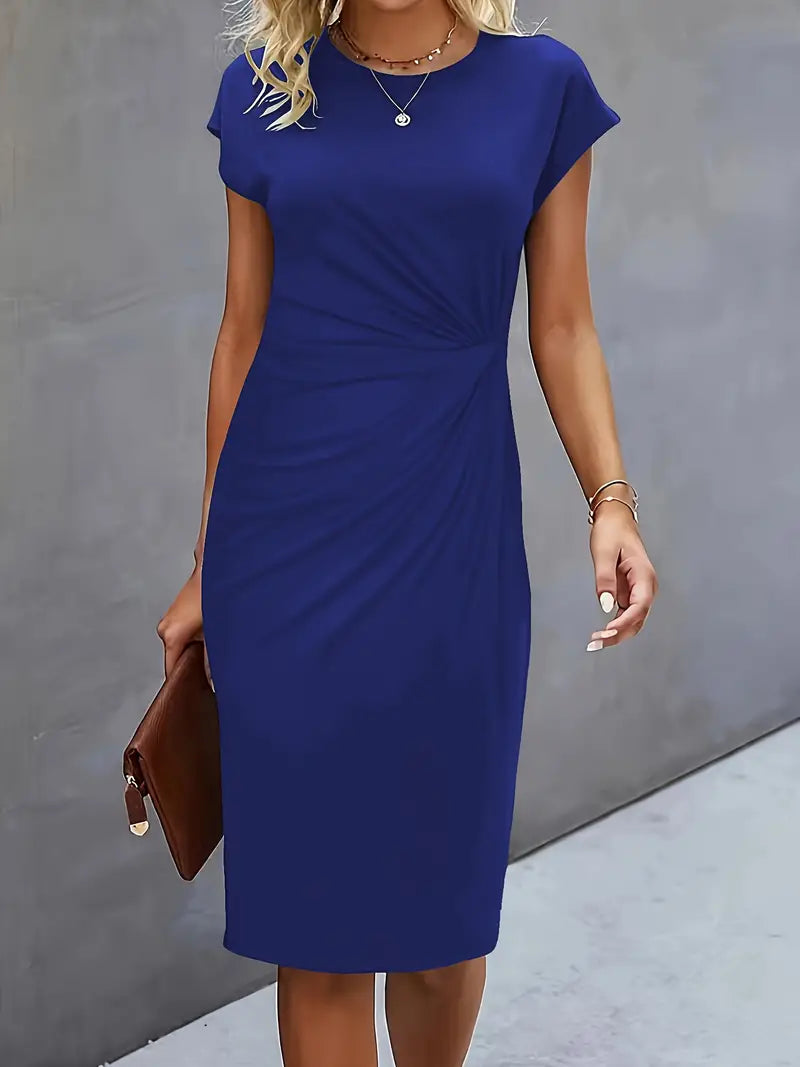 Robe midi élégante | Look chic de bureau et soirées