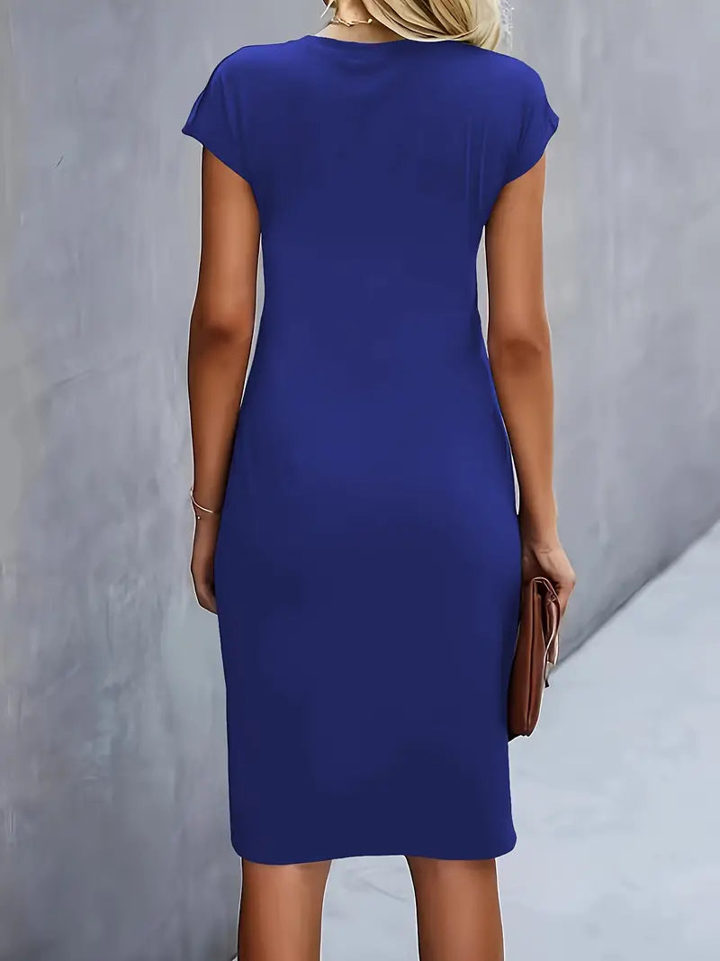 Robe midi élégante | Look chic de bureau et soirées