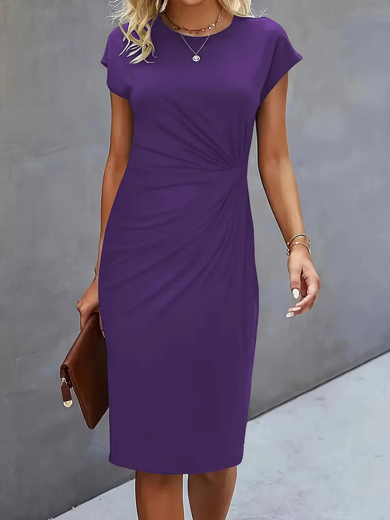 Robe midi élégante | Look chic de bureau et soirées