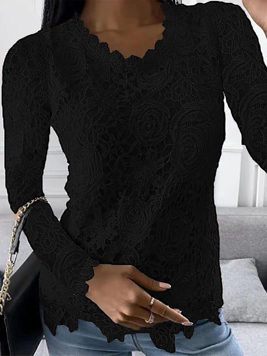 Top dentelle florale élégant | Raffinement quotidien