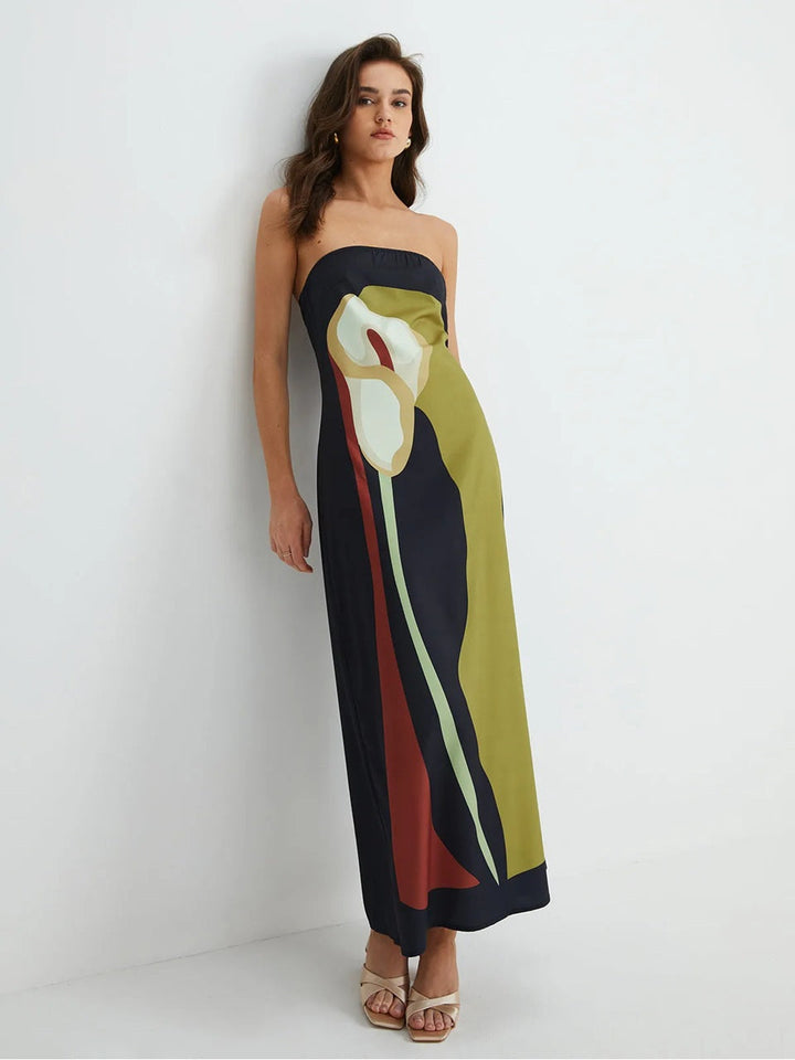 Robe longue sans bretelles | Élégance estivale moderne