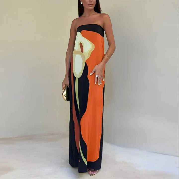 Robe longue sans bretelles | Élégance estivale moderne