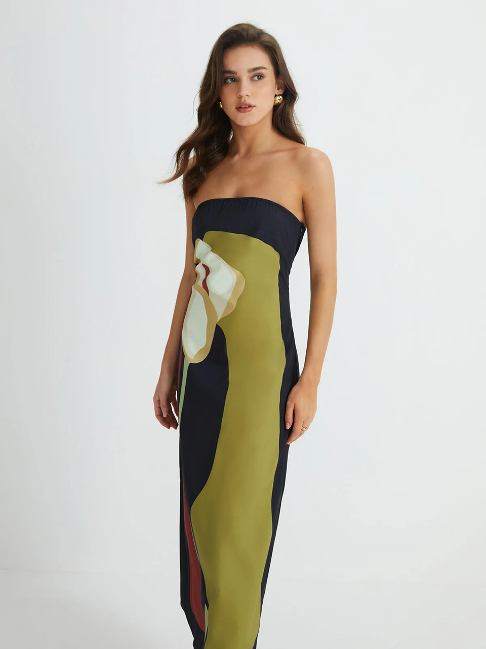 Robe longue sans bretelles | Élégance estivale moderne