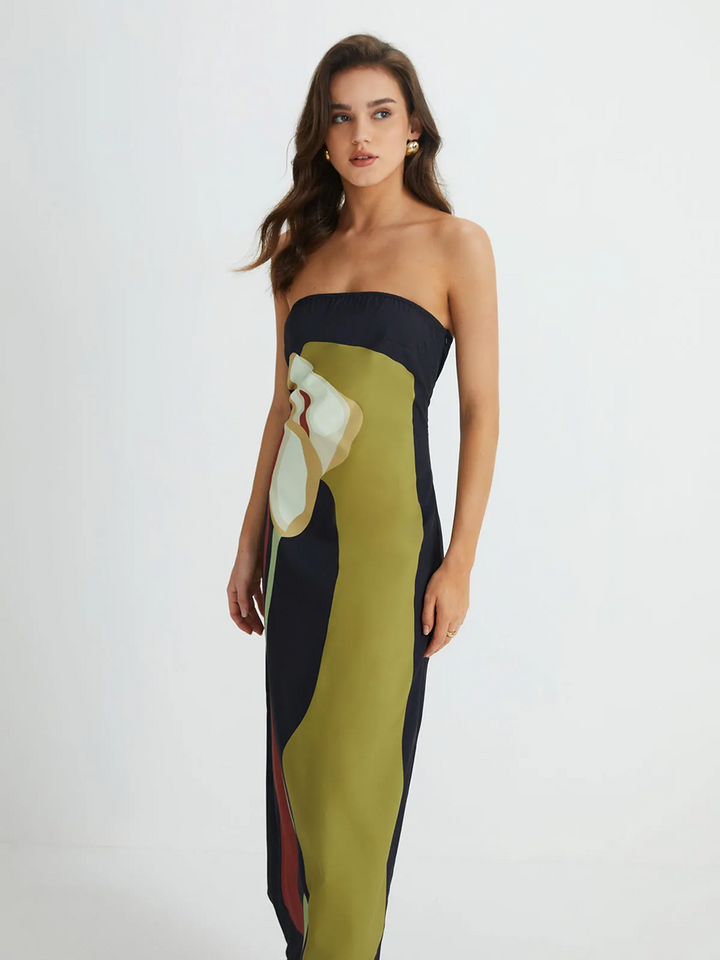 Robe longue sans bretelles | Élégance estivale moderne