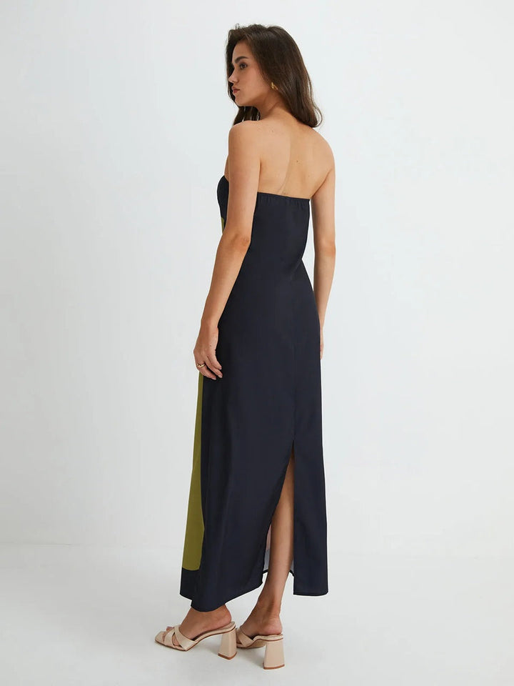 Robe longue sans bretelles | Élégance estivale moderne