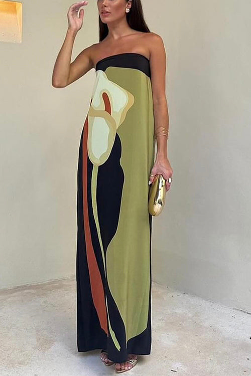 Robe longue sans bretelles | Élégance estivale moderne
