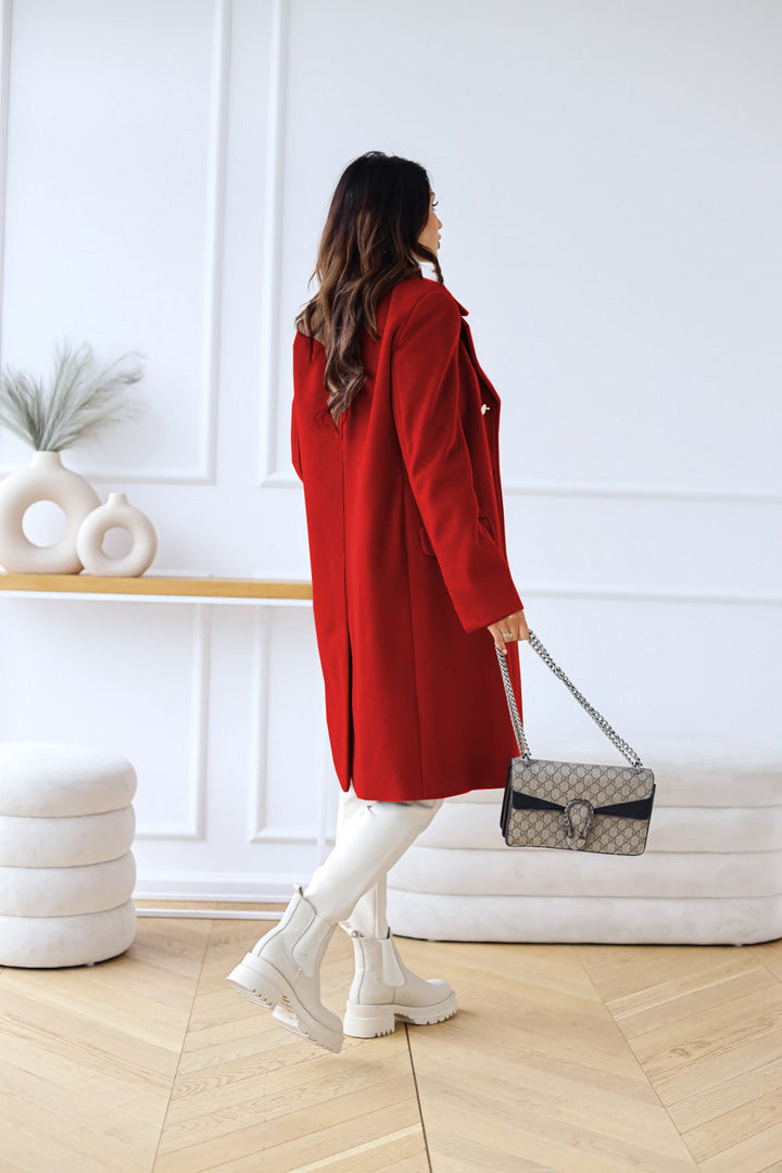 Manteau long à double rangée de boutons | Élégance hivernale