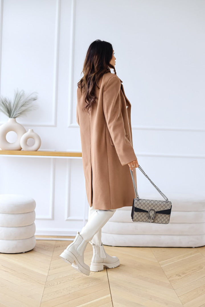 Manteau long à double rangée de boutons | Élégance hivernale