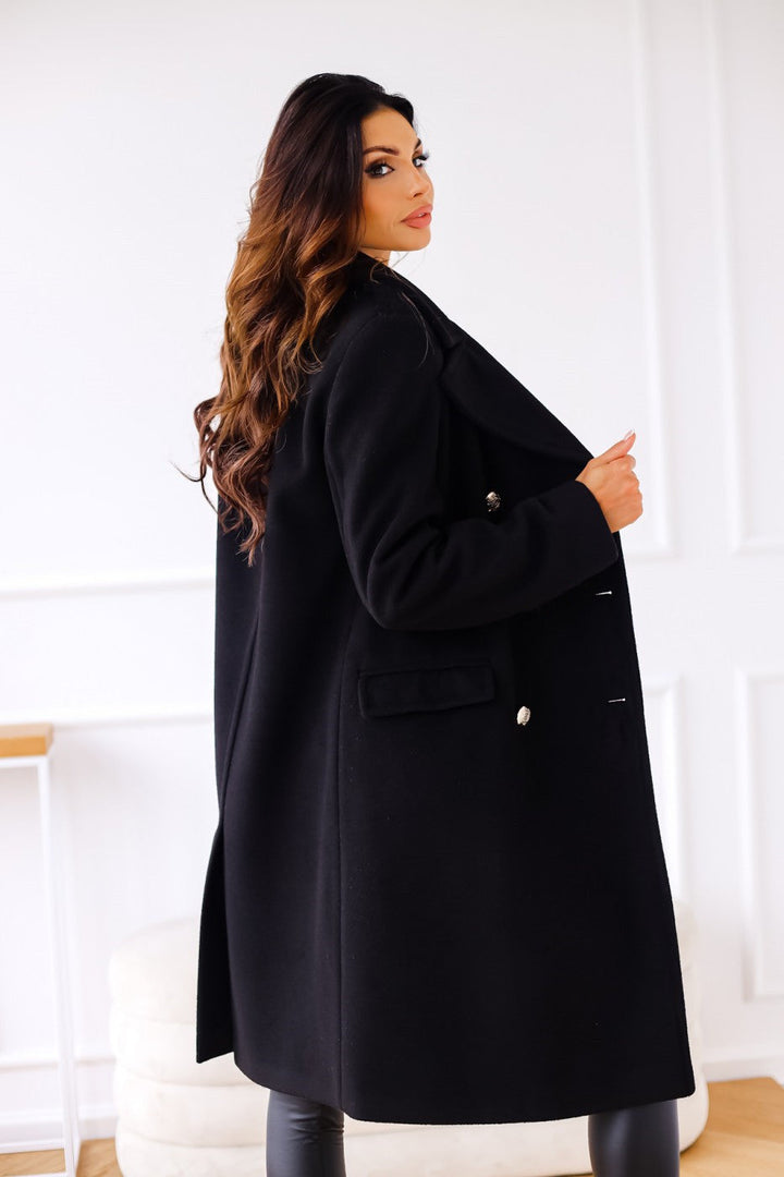 Manteau long à double rangée de boutons | Élégance hivernale
