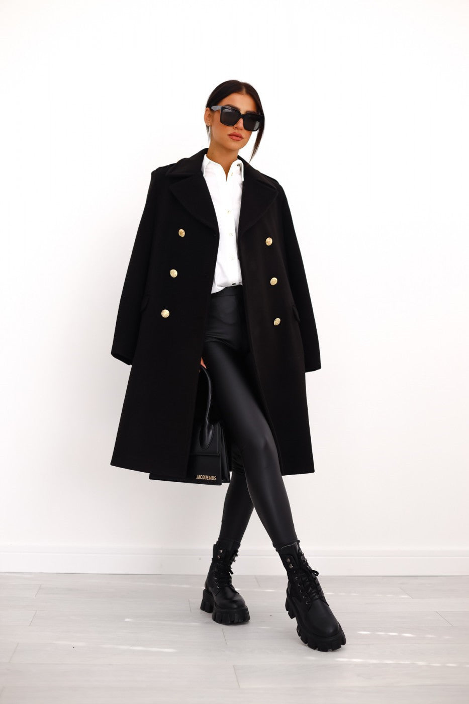 Manteau long à double rangée de boutons | Élégance hivernale