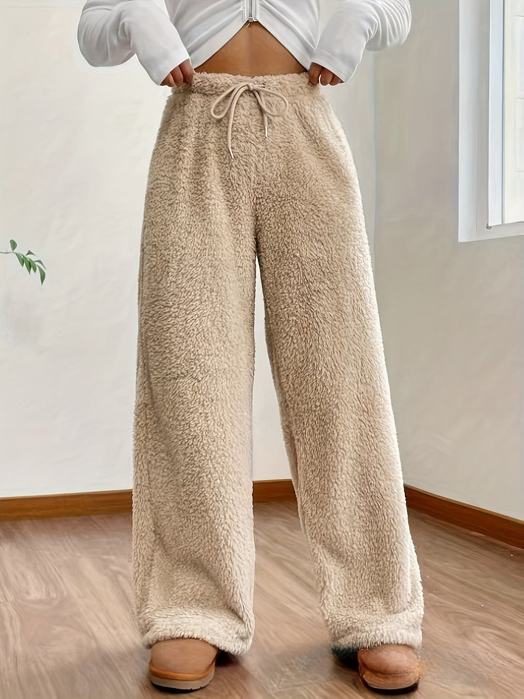 Pantalon ample effet peluche | Confort cocooning