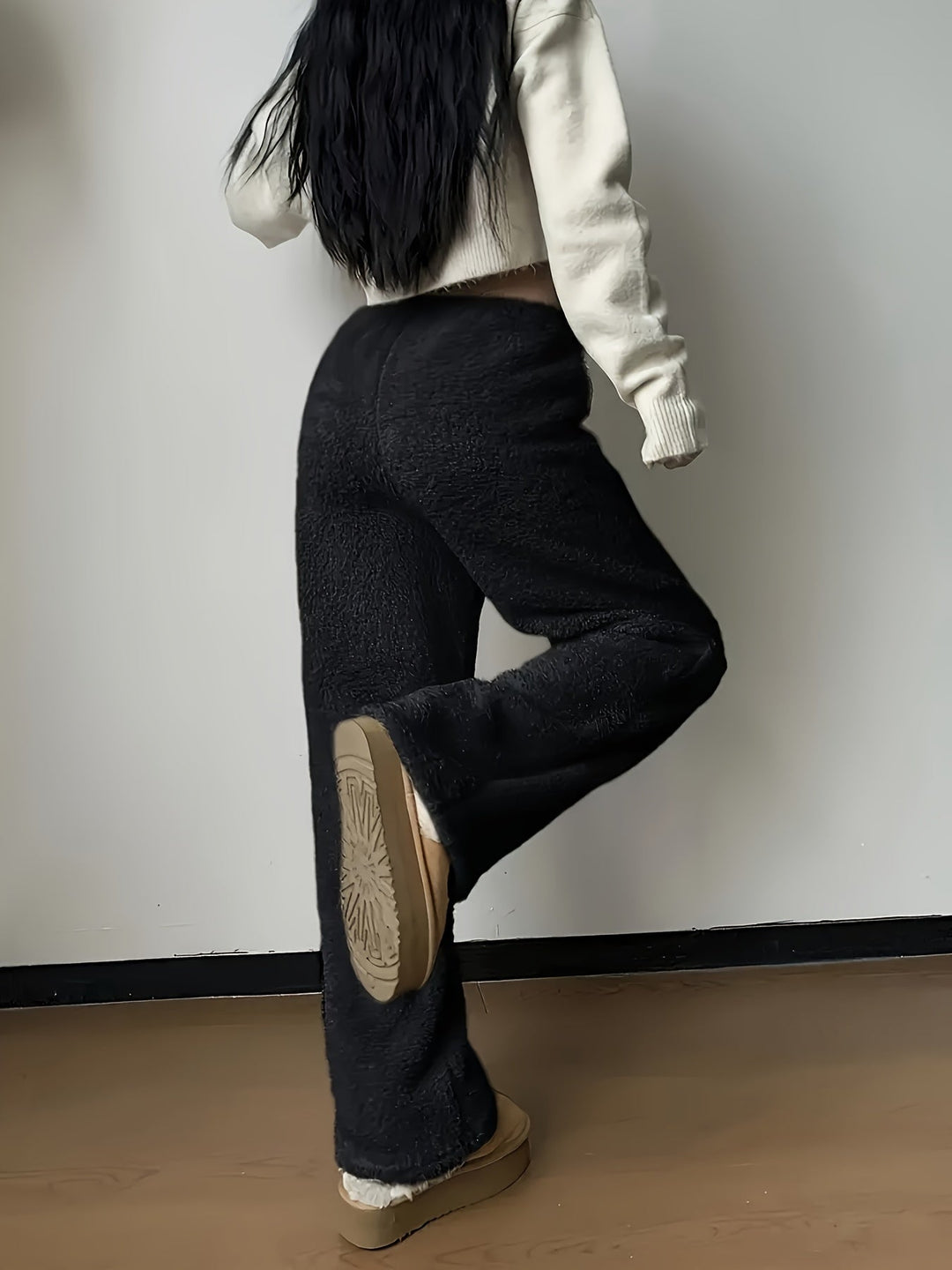 Pantalon ample effet peluche | Confort cocooning