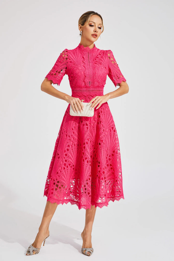 Robe midi dentelle femme | Élégance raffinée idéale pour cérémonies