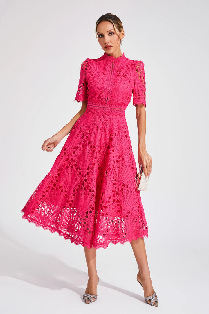Robe midi dentelle femme | Élégance raffinée idéale pour cérémonies