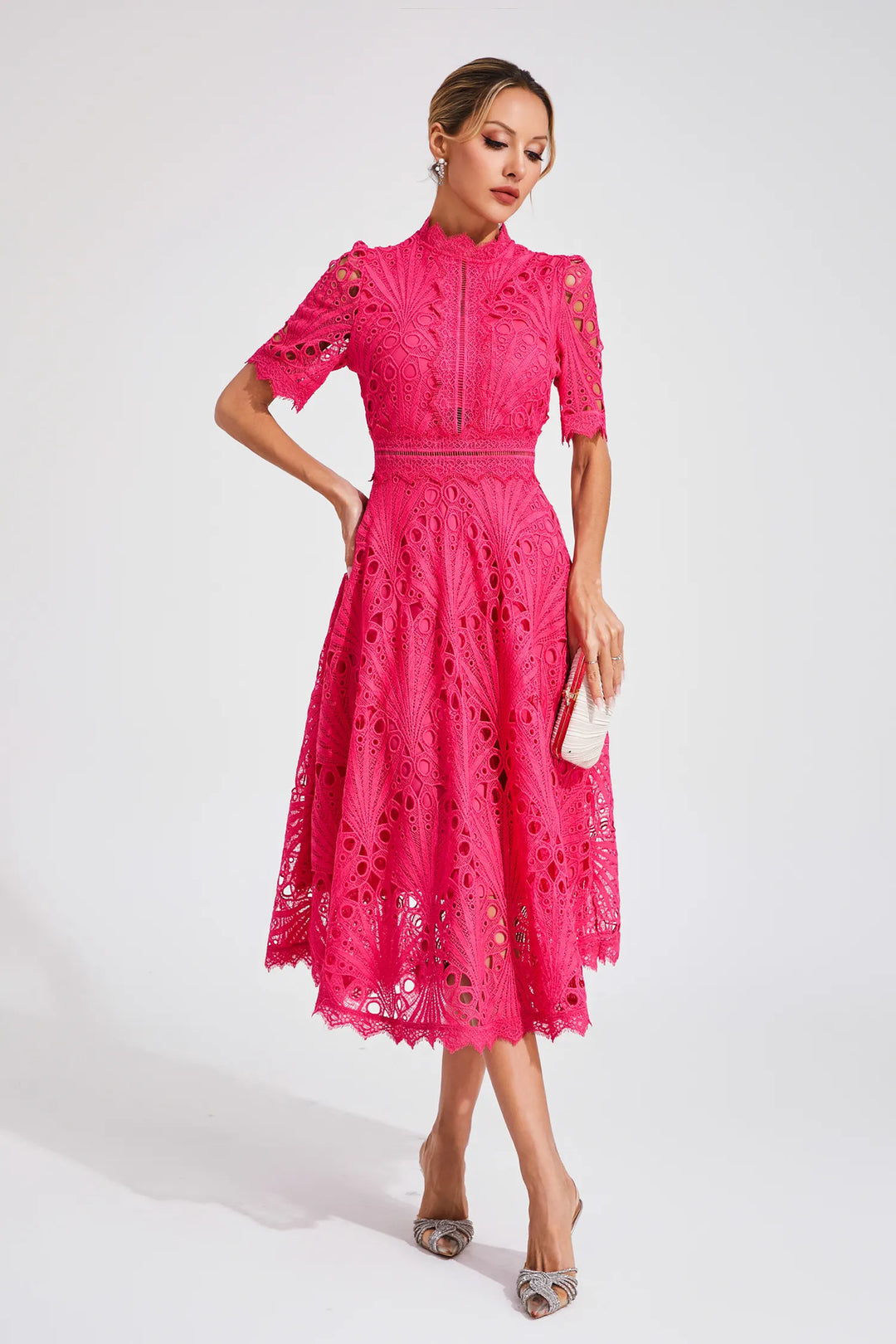 Robe midi dentelle femme | Élégance raffinée idéale pour cérémonies