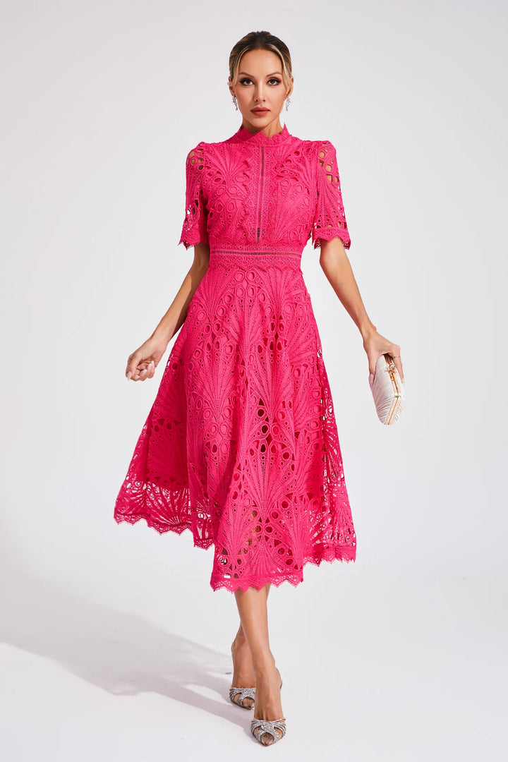 Robe midi dentelle femme | Élégance raffinée idéale pour cérémonies