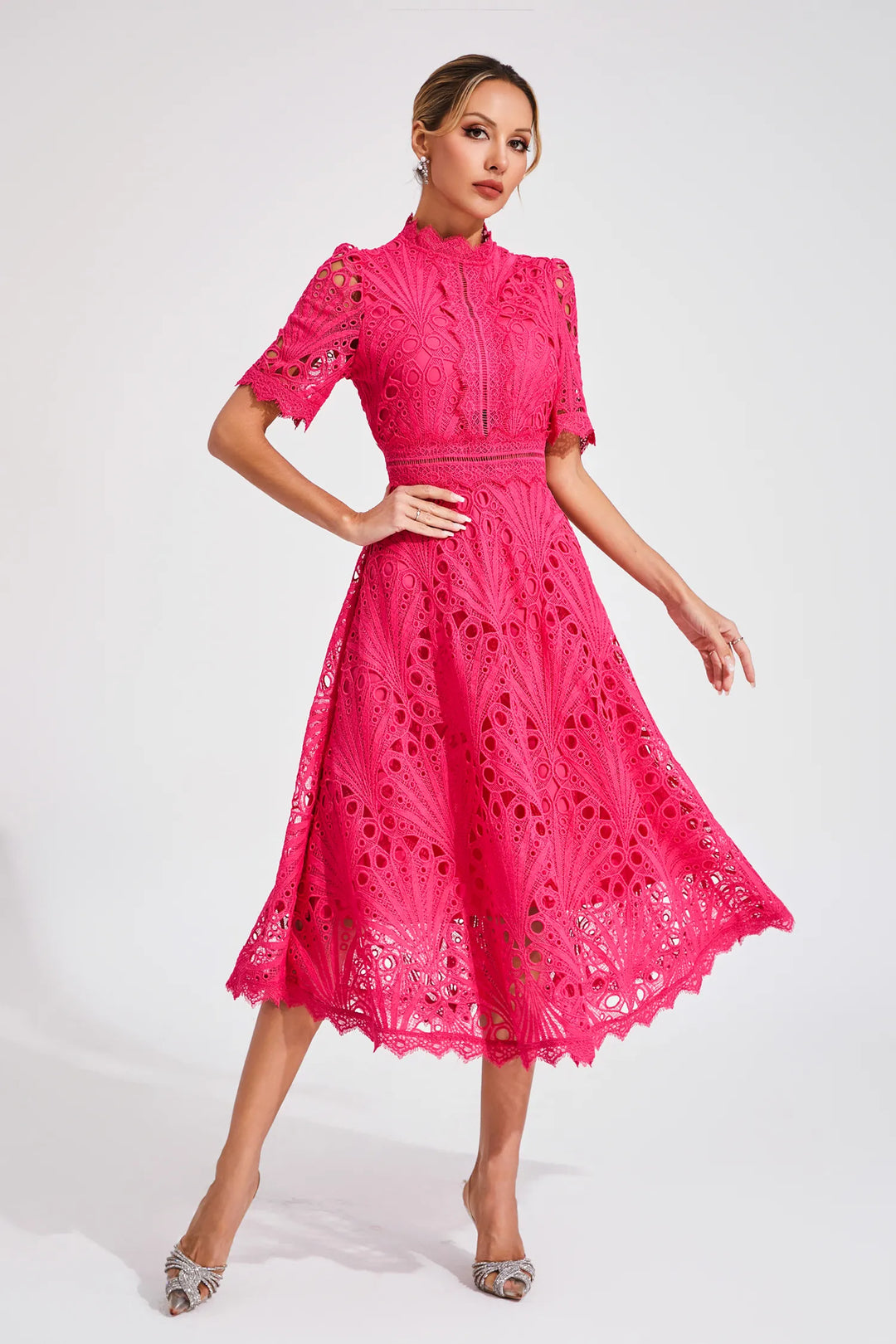 Robe midi dentelle femme | Élégance raffinée idéale pour cérémonies