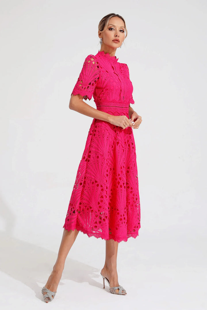 Robe midi dentelle femme | Élégance raffinée idéale pour cérémonies