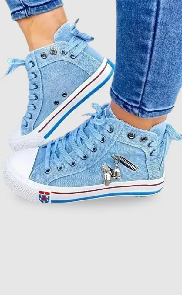 Baskets montantes en denim | Style décontracté quotidien