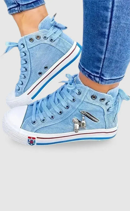 Baskets montantes en denim | Style décontracté quotidien