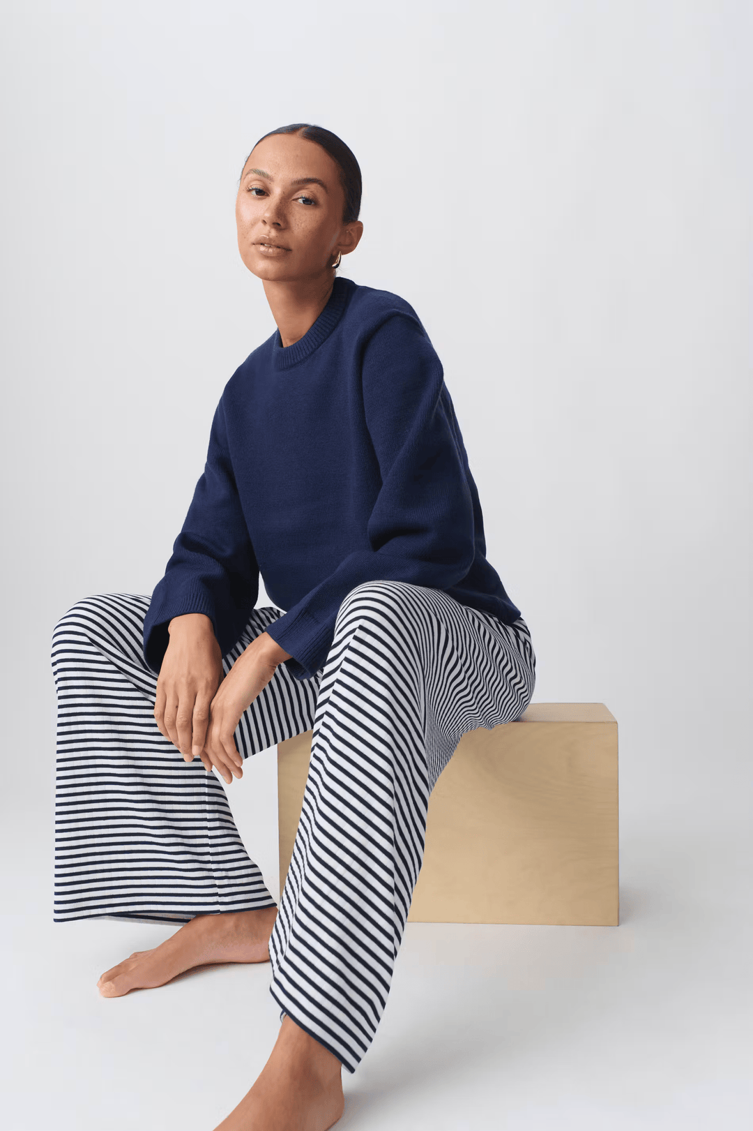 Pantalon Large Rayé | Confort au Quotidien