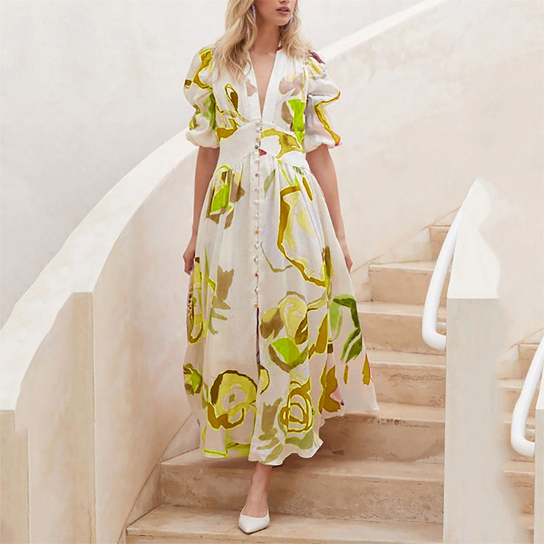 Robe midi à fleurs | Élégance décontractée