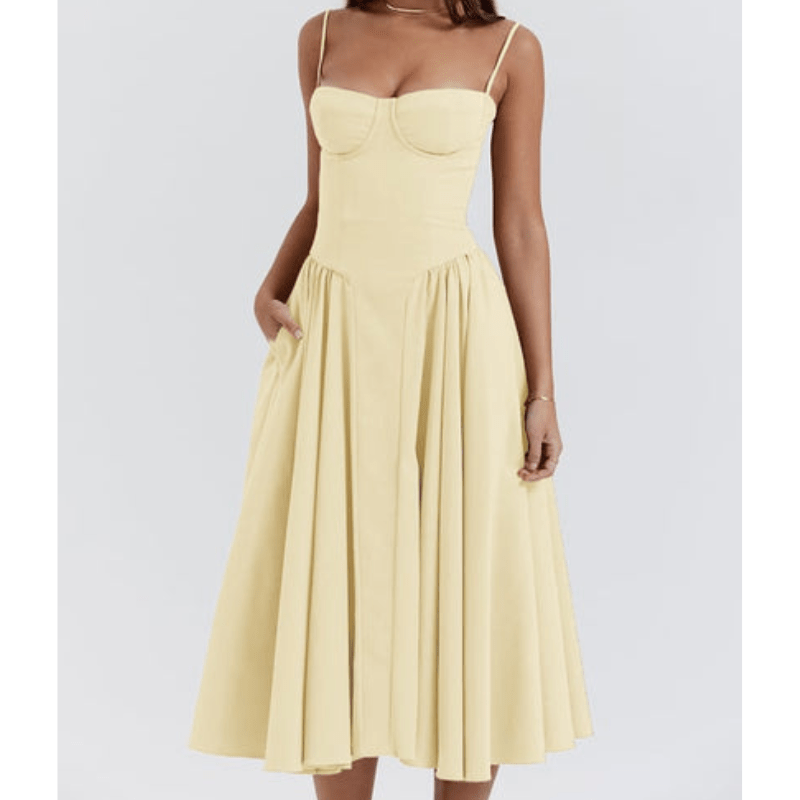 Robe bustier évasée | Élégance rétro pour événements chics
