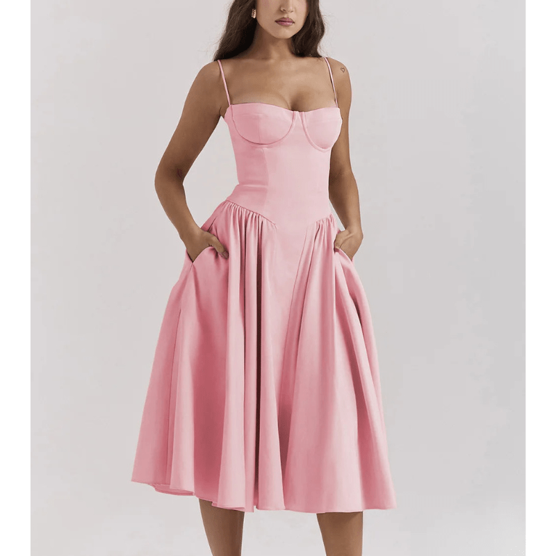 Robe bustier évasée | Élégance rétro pour événements chics