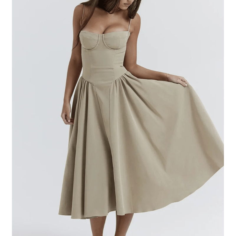 Robe bustier évasée | Élégance rétro pour événements chics