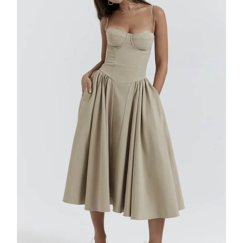 Robe bustier évasée | Élégance rétro pour événements chics