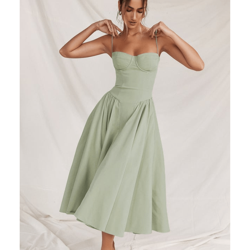 Robe bustier évasée | Élégance rétro pour événements chics
