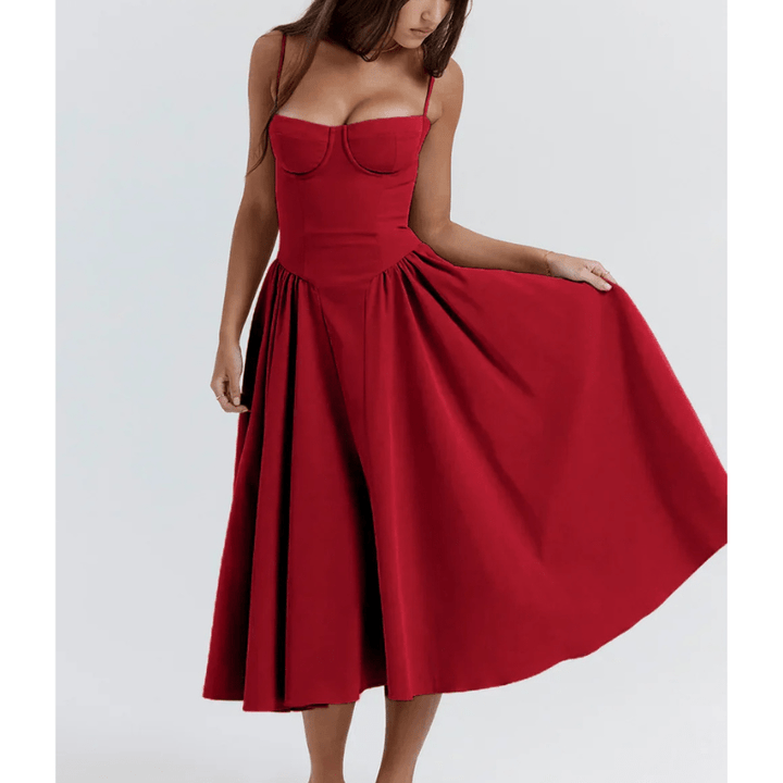 Robe bustier évasée | Élégance rétro pour événements chics