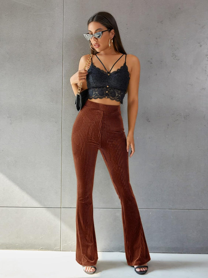 Pantalon évasé côtelé | Confort moderne pour l'automne
