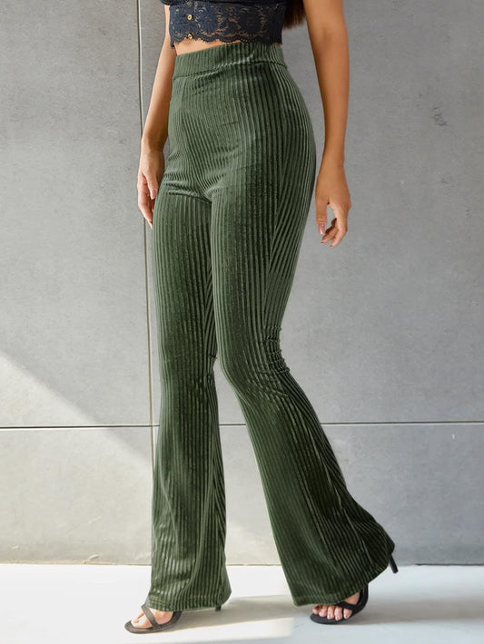 Pantalon évasé côtelé | Confort moderne pour l'automne