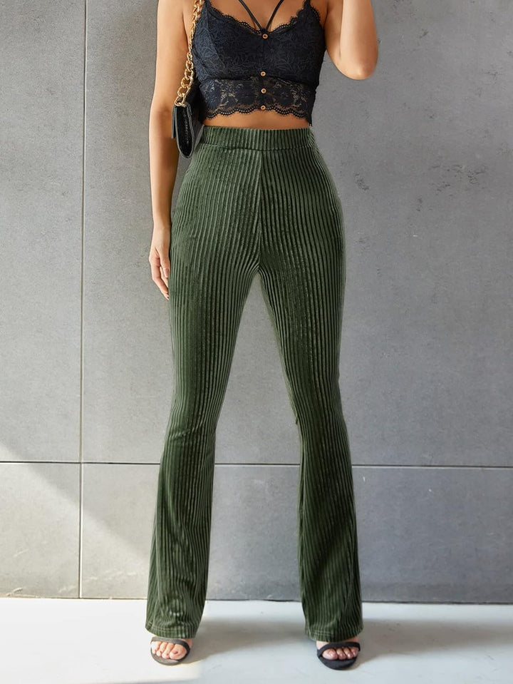 Pantalon évasé côtelé | Confort moderne pour l'automne