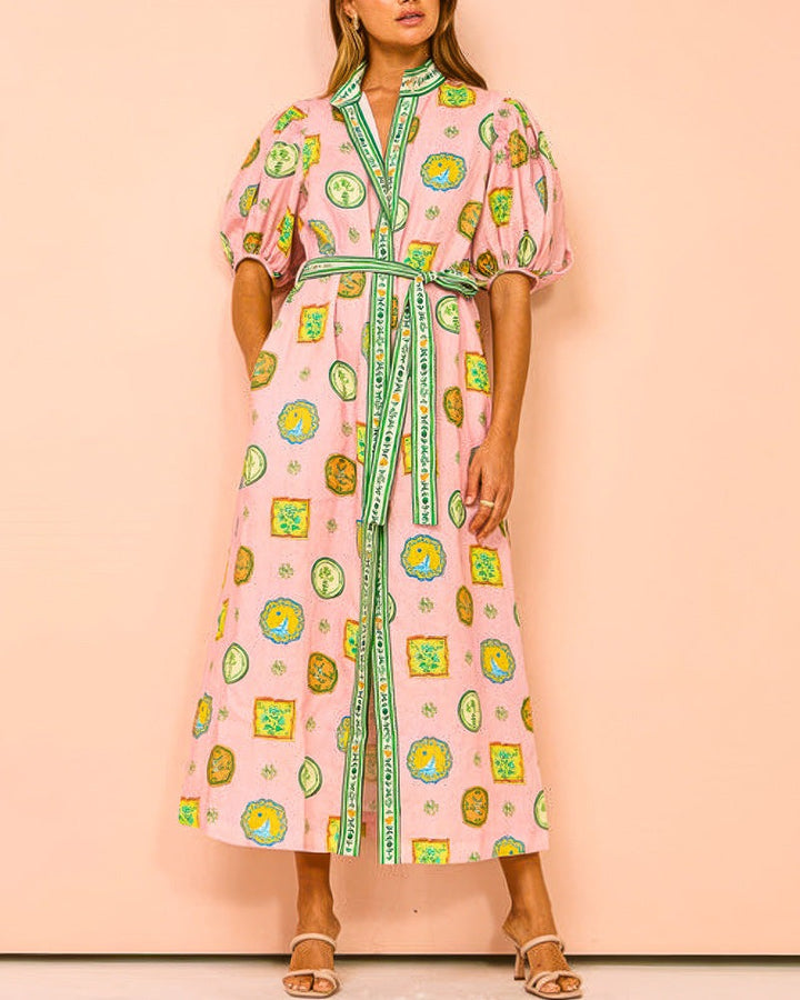 Robe midi à motifs | Élégance artistique pour les beaux jours