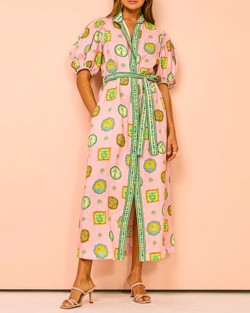 Robe midi à motifs | Élégance artistique pour les beaux jours