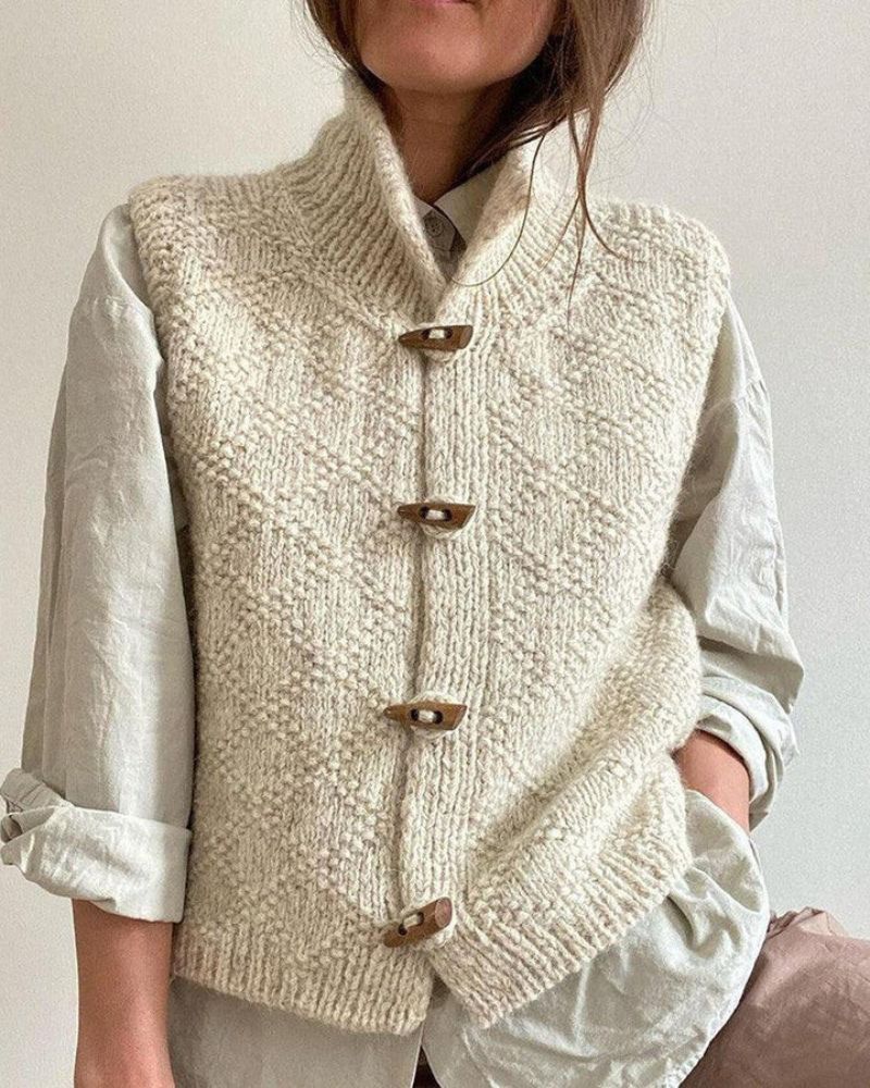 Gilet sans manches tricoté | Élégance rustique